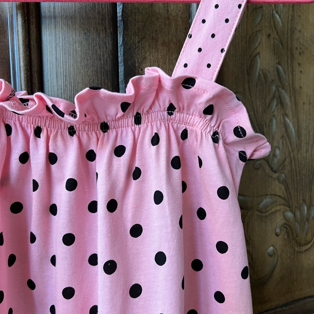 NWT Zara Girls Pink Cotton Retro Polka Dots Top Size 9 10 - Picture 6 of 11